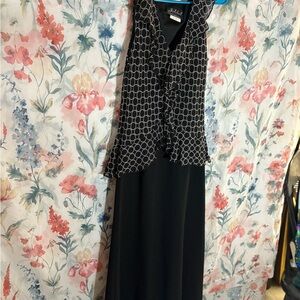 Vintage Black and White Maxi Dress